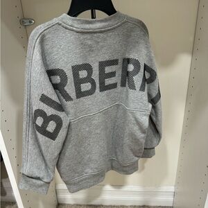 Burberry long sleeve shirt for boys. Size is 6Y and color is gray and black.